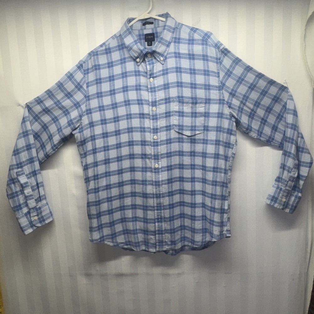J Crew‎ Mens Slim Fit Long Sleeve Button Down Shirt Size XLBlue